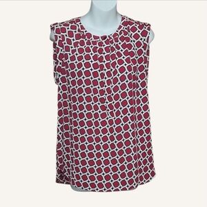 NWT Ninewest Sleeveless Magenta Pattern Blouse Size Medium